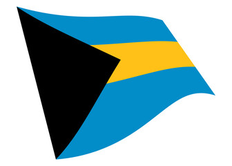 Bahamas waving flag 3d illustration with clipping path