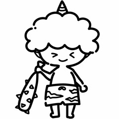 幼稚園おたより向け・金棒を持った鬼のイラスト