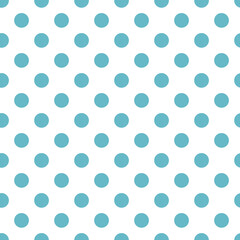 Fototapeta na wymiar Pastel Seamless polka dot blue and white pattern. Blue repeating Polka dots trendy on white background, tile. For fabric pattern, card, decor,