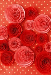 red paper roses background