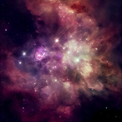 Fototapeta na wymiar background with stars, nebula, and planet