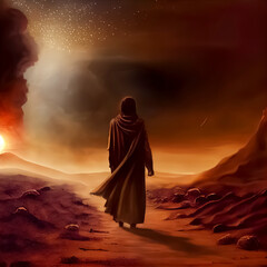 volcano in the desert	