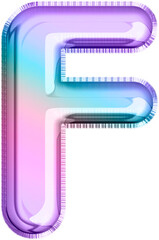 Metallic Balloon letter F in multicolored tones
