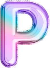 Metallic Balloon letter P in multicolored tones