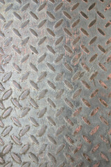 Old and rusty anti-slip steel floor work texture background