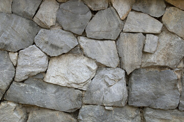 Stacked stones form a wall for a background or texture.