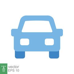 Obraz premium Car front view icon. Simple flat style sign symbol. Auto, view, sport, race, transport concept. Vector illustration isolated on white background. EPS 10.