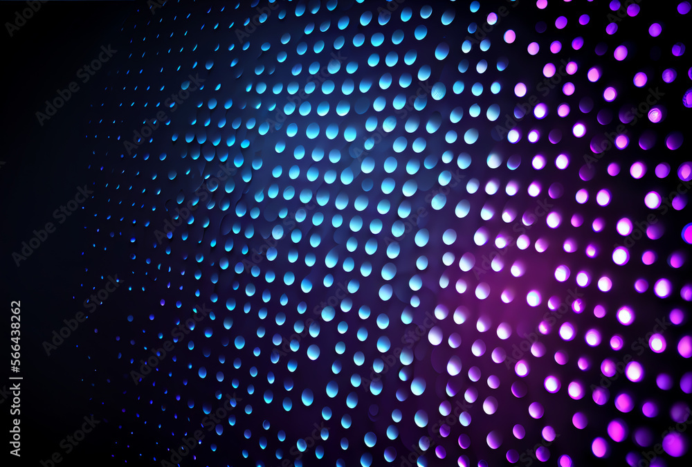 Wall mural blue and dark purple halftone pattern wall, abstract background with dots, generative ai