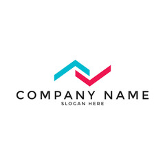 Arrow up and down connection abstract vector and logo design or template growing business icon of company identity symbol concept