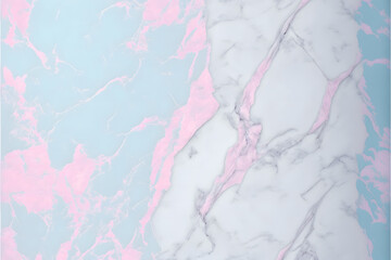 Obraz premium Plain baby blue and baby pink smooth marble background made with Generative AI technology 