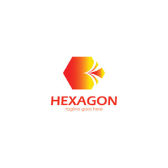 Hexagon Logo Design Template with hexagon. Perfect for business, company, mobile, app, etc.