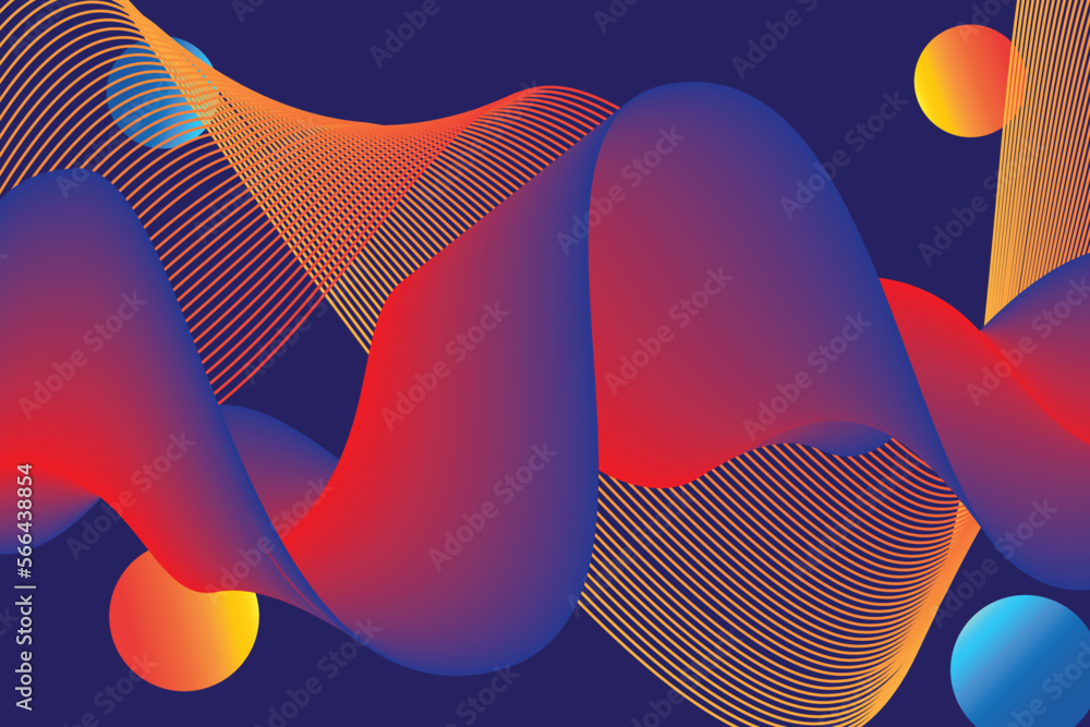 Poster colorful gradient wave abstract background. modern poster with gradient 3d flow shape. innovation ba
