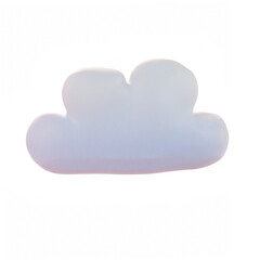 3d render cloud isolated, soft round cartoon fluffy clouds icon