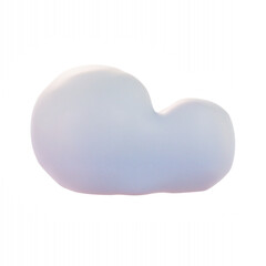 3d render cloud isolated, soft round cartoon fluffy clouds icon