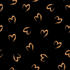 Vector illustration. Seamless pattern with hand drawn lines in the shape of a heart. Background for Valentine's Day, Birthday, Women's Day and wedding design. Wallpaper, gift wrapping, textiles.