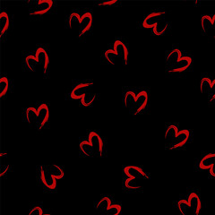 Vector illustration. Seamless pattern with hand drawn lines in the shape of a heart. Background for Valentine's Day, Birthday, Women's Day and wedding design. Wallpaper, gift wrapping, textiles.