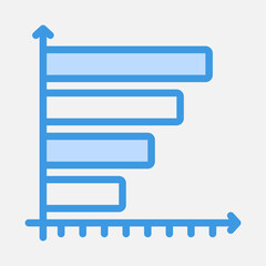 Fototapeta premium Bar chart icon in blue style, use for website mobile app presentation