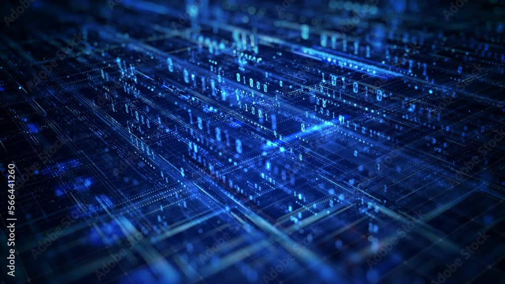 Poster data analysis and access to digital data, technology digital data on blue background, digital cybers
