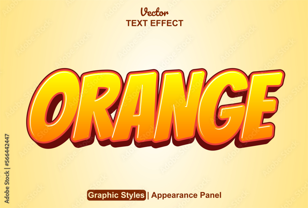Poster orange text effect with graphic style and editable.
