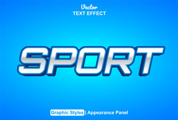 sport text effect with graphic style and editable.