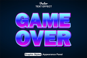Obraz premium Game over text effect with graphic style and editable.