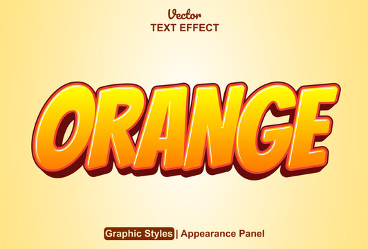 orange text effect with graphic style and editable.