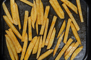 Raw ingredients. Ready to be cooked. Recipe for chicken stew, European cuisine, cooked with a garnish of mushrooms, small onions and other.