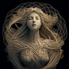 Goddess made of strings