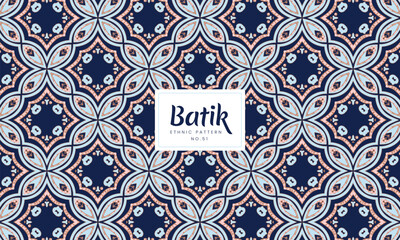 Luxury seamless Batik Kawung Indonesian traditional ethnic floral patterns