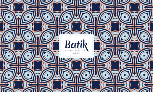 Ethnic batik kawung vector indonesian pattern seamless vintage