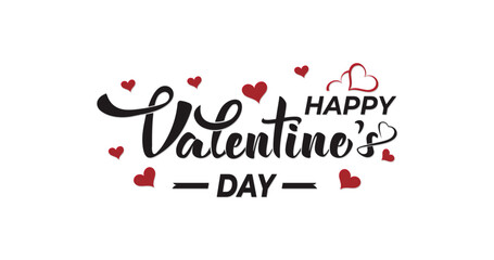 Happy Valentines Day typography poster with handwritten calligraphy text, isolated on white background. Suitable for Banners, covers, stickers, and video animation. Vector Illustration 
