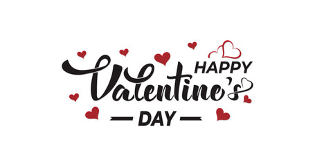 Happy Valentines Day typography poster with handwritten calligraphy text, isolated on white background. Suitable for Banners, covers, stickers, and video animation. Vector Illustration 
