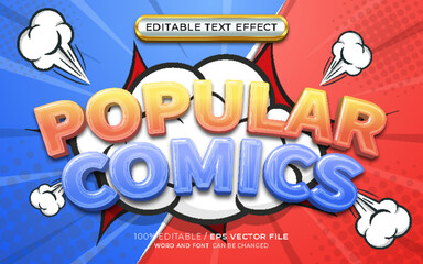 Fototapeta premium Popular Comics 3D Editable Text Effect