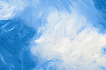 Obraz premium Abstract blue and white oil paint texture background. Generative ai.