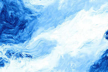 Obraz na płótnie Canvas Abstract blue and white oil paint texture background. Generative ai.