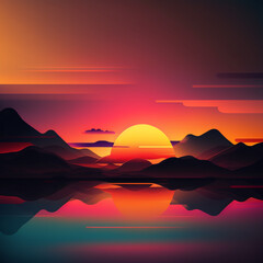 Fototapeta na wymiar Abstract Sunset