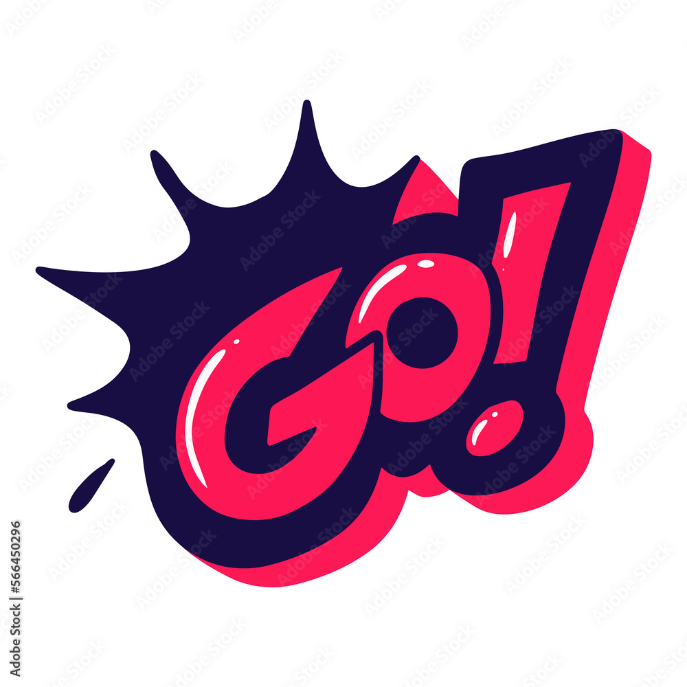 Poster go word text effect in graffiti style