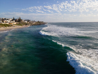 view of  waves breaking on the coast of the northern suburbs - Western Australia 