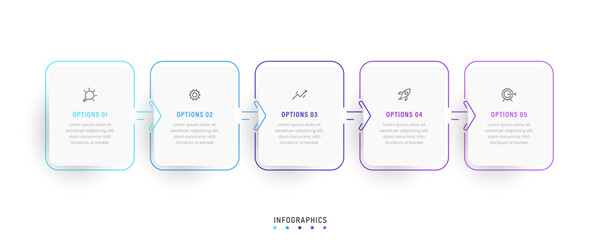 Vector Infographic label design template with icons and 5 options or steps. Can be used for process diagram, presentations, workflow layout, banner, flow chart, info graph.