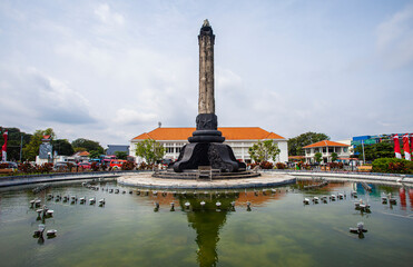 Tugu Muda (Young Tower) and Mandala Bhakti Museum in the background, historical landmark and icon...