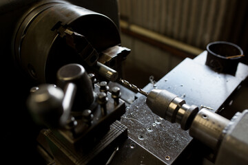 Drilling work on the lathe
