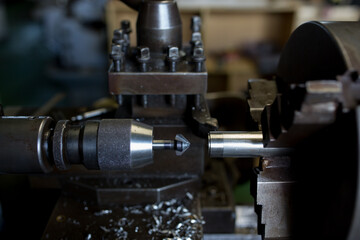 Chamfering work on a lathe
