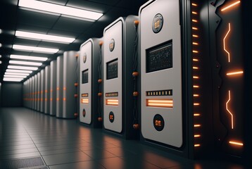 Fototapeta premium Server Room Concept, Generative AI