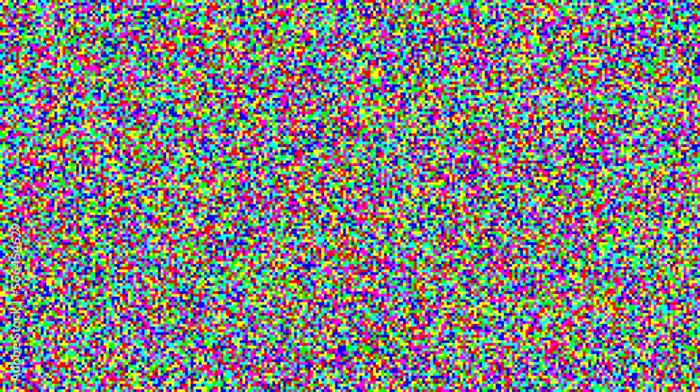 Poster seamless pixelated tv noise texture. color television signal noise grain. screen interferences and g