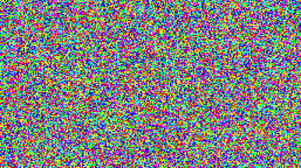 Seamless pixelated tv noise texture. Color television signal noise grain. Screen interferences and glitches. Grunge vector 