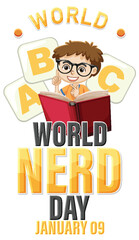 World nerd day banner design