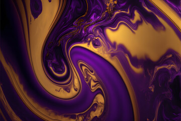 Plain purple and gold smooth marble background made with Generative AI technology