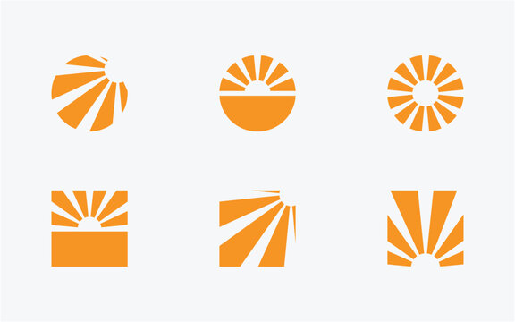 logo design sun modern simple template