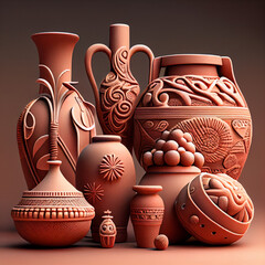 A Treasured Legacy of Indian Culture- This illustration showcases the intricate details and beauty of Terracotta art, a revered form of Indian craftsmanship.