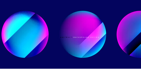 Circles with glossy surface and light and shadow effects abstract background. Template for covers, templates, flyers, placards, brochures, banners